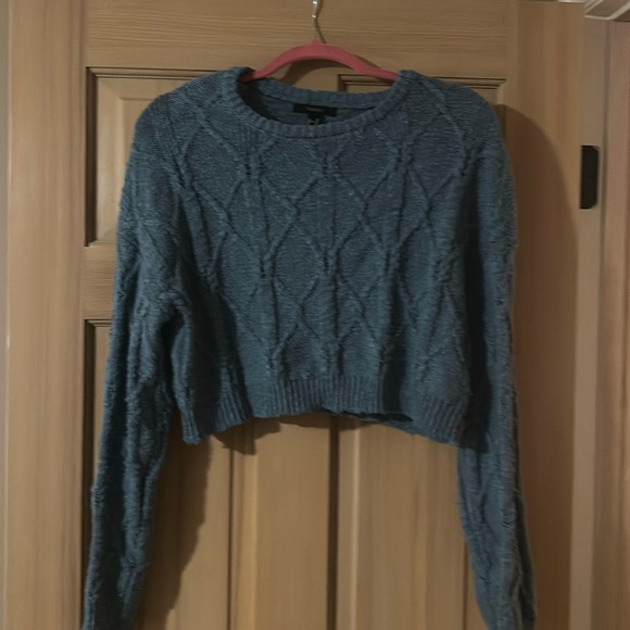 Forever 21 blue crop top sweater medium size - Picture 1 of 4